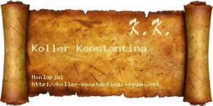 Koller Konstantina névjegykártya